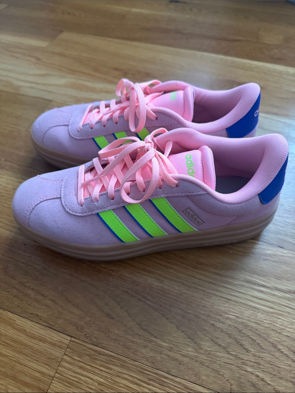 adidas Pink & Neon Green Women's Sneakers - Picture 3 of 7